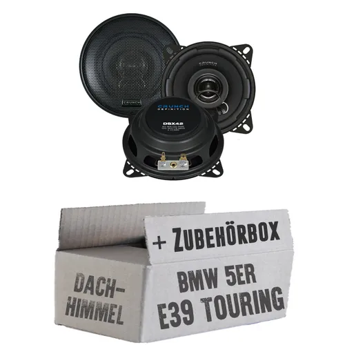 Crunch DSX 42 - 10cm Koax-System Lautsprecher - Einbauset passend für BMW 5er E39 Touring Dachhimmel - justSOUND